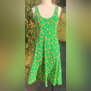 Kelly Green Orange Leopard Animal Print Artsy Tank Pockets